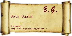 Bota Gyula névjegykártya