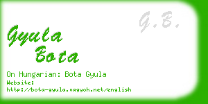 gyula bota business card